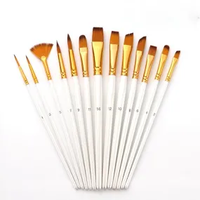 13 PCs Double Color Nylon Hair Brush Gouache Watercolor Painting Brush Pen Set