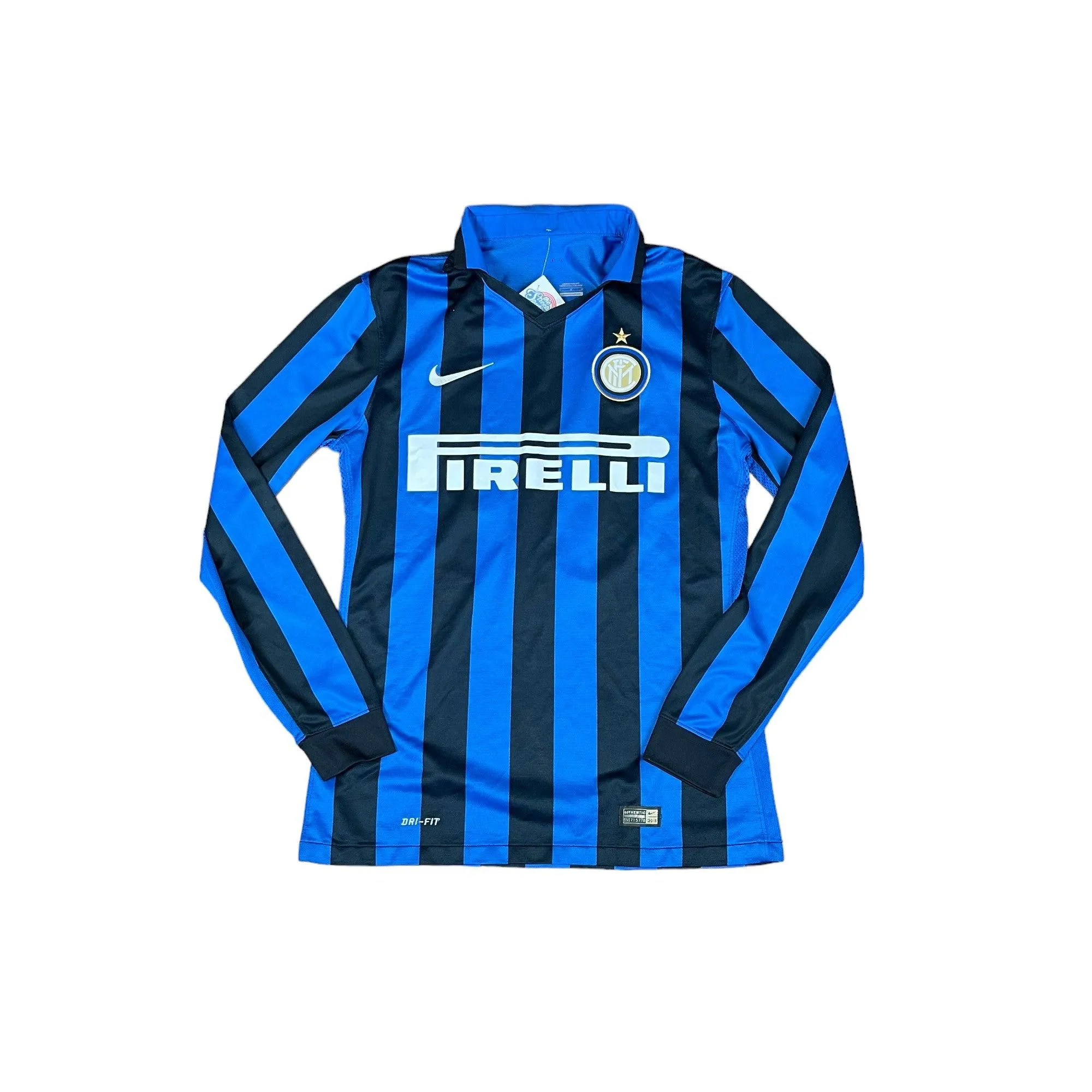 2011-12 Blue   Black Nike Inter Milan Long Sleeve Tee - Medium