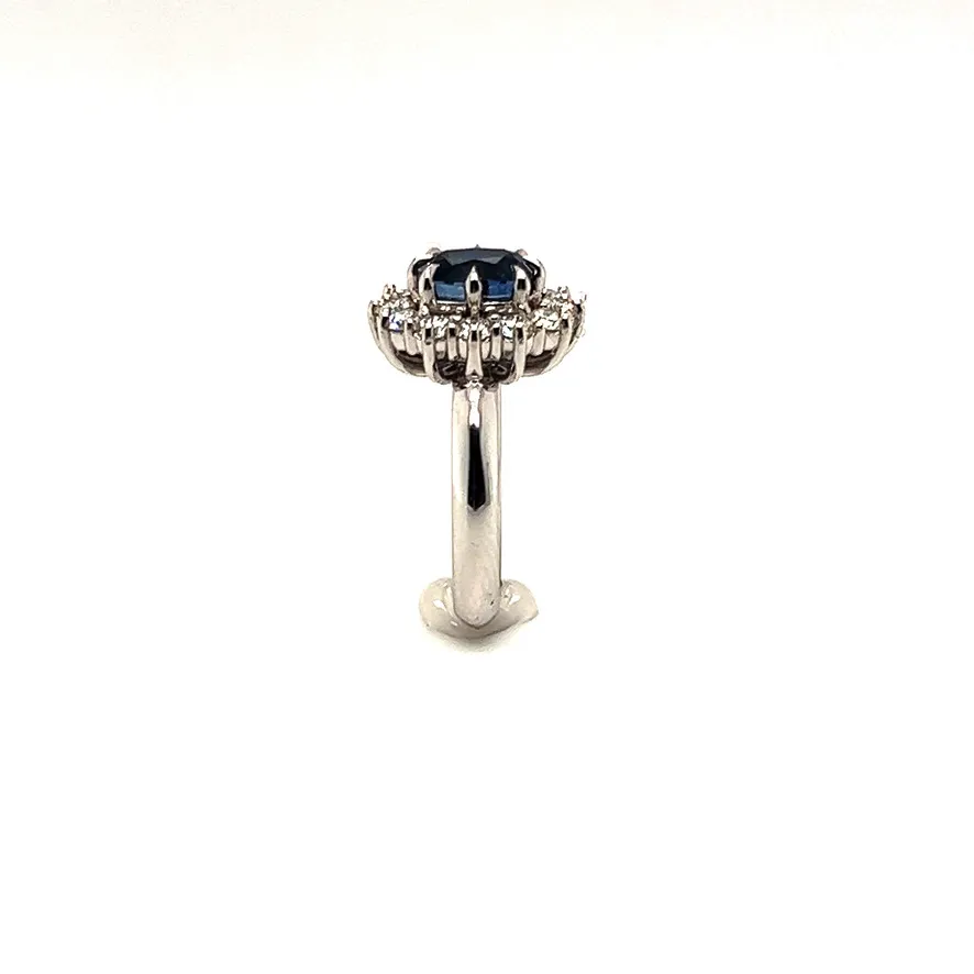 3.06ctw 18k Couture Sapphire and Diamond Ring