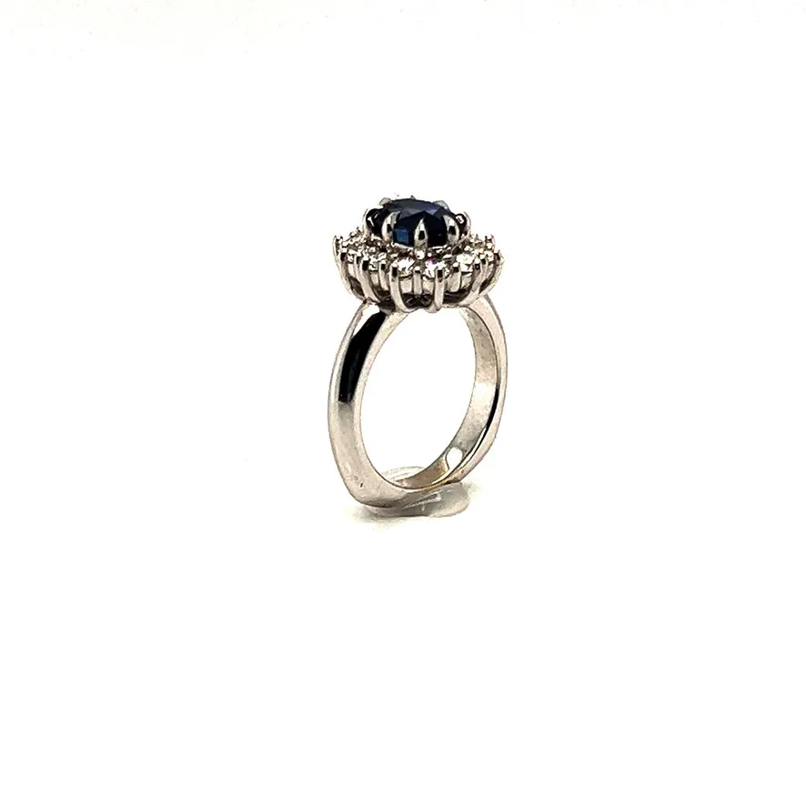 3.06ctw 18k Couture Sapphire and Diamond Ring