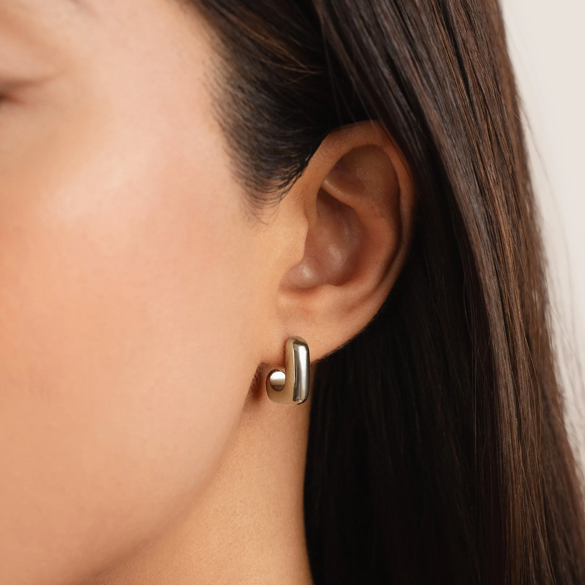 Alice Square Hoop Gold Earrings