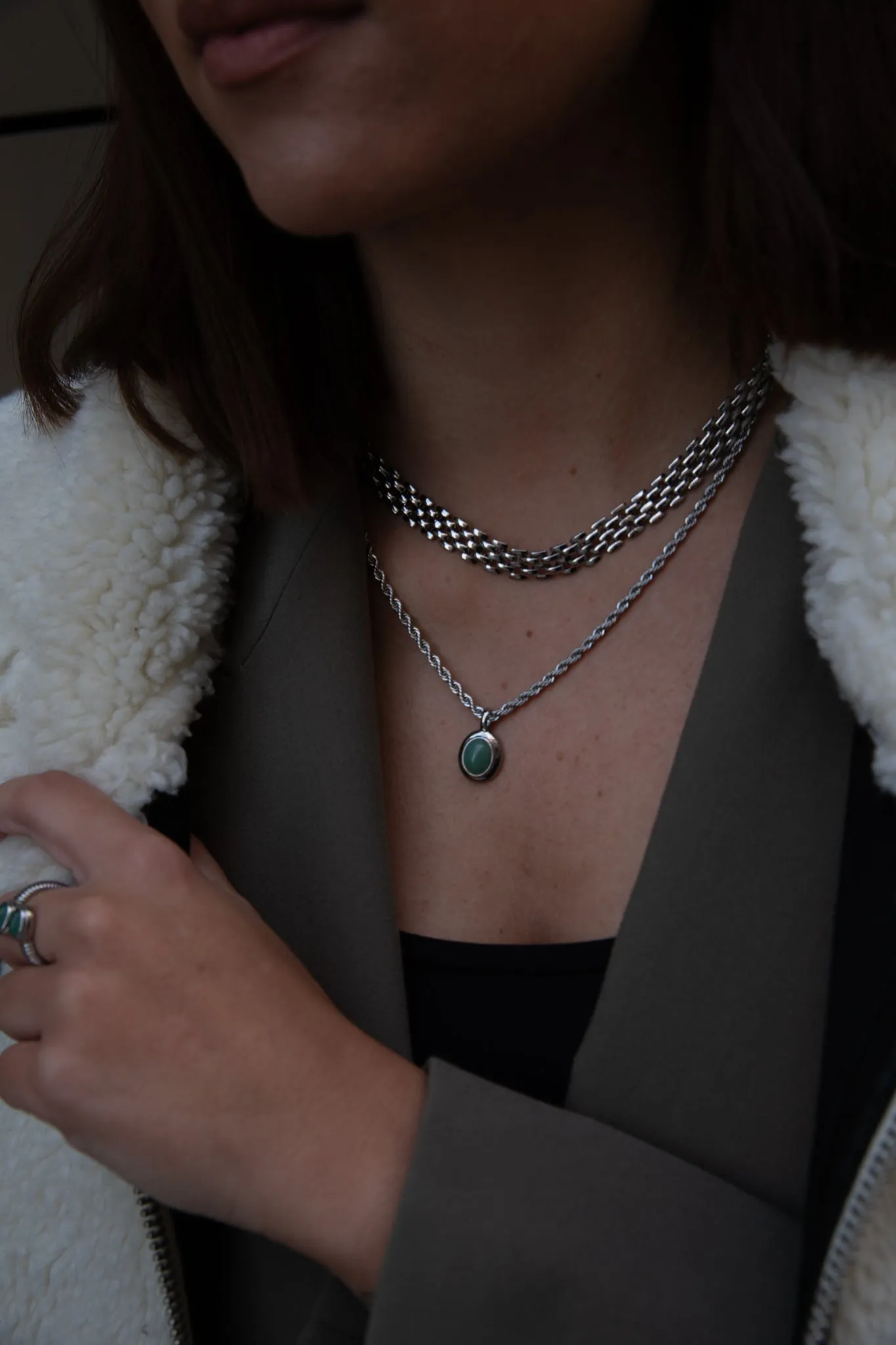 Aventurine Necklace Silver