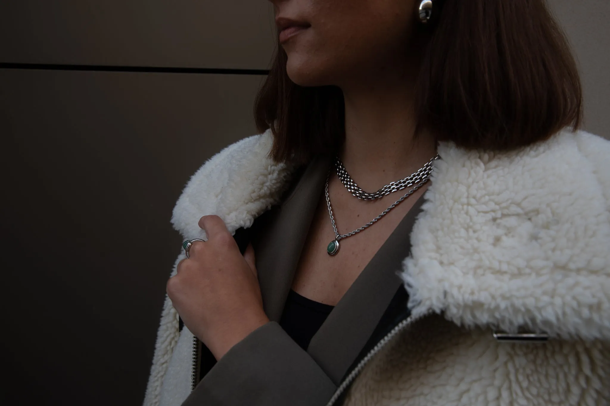 Aventurine Necklace Silver