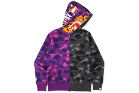 BAPE COLOUR CAMO TIGER SHARK HALF FULL ZIP HOODIE