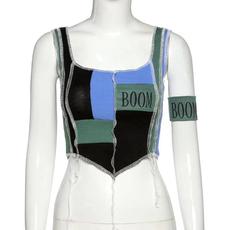 BerryBetty - BOOM ribbed patchwork crop top