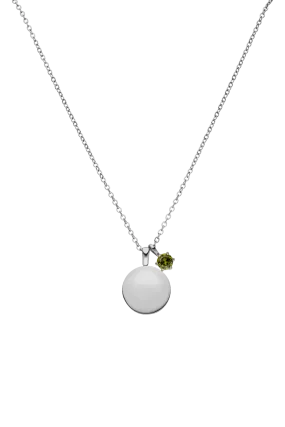 Birthstone August Necklace Silver