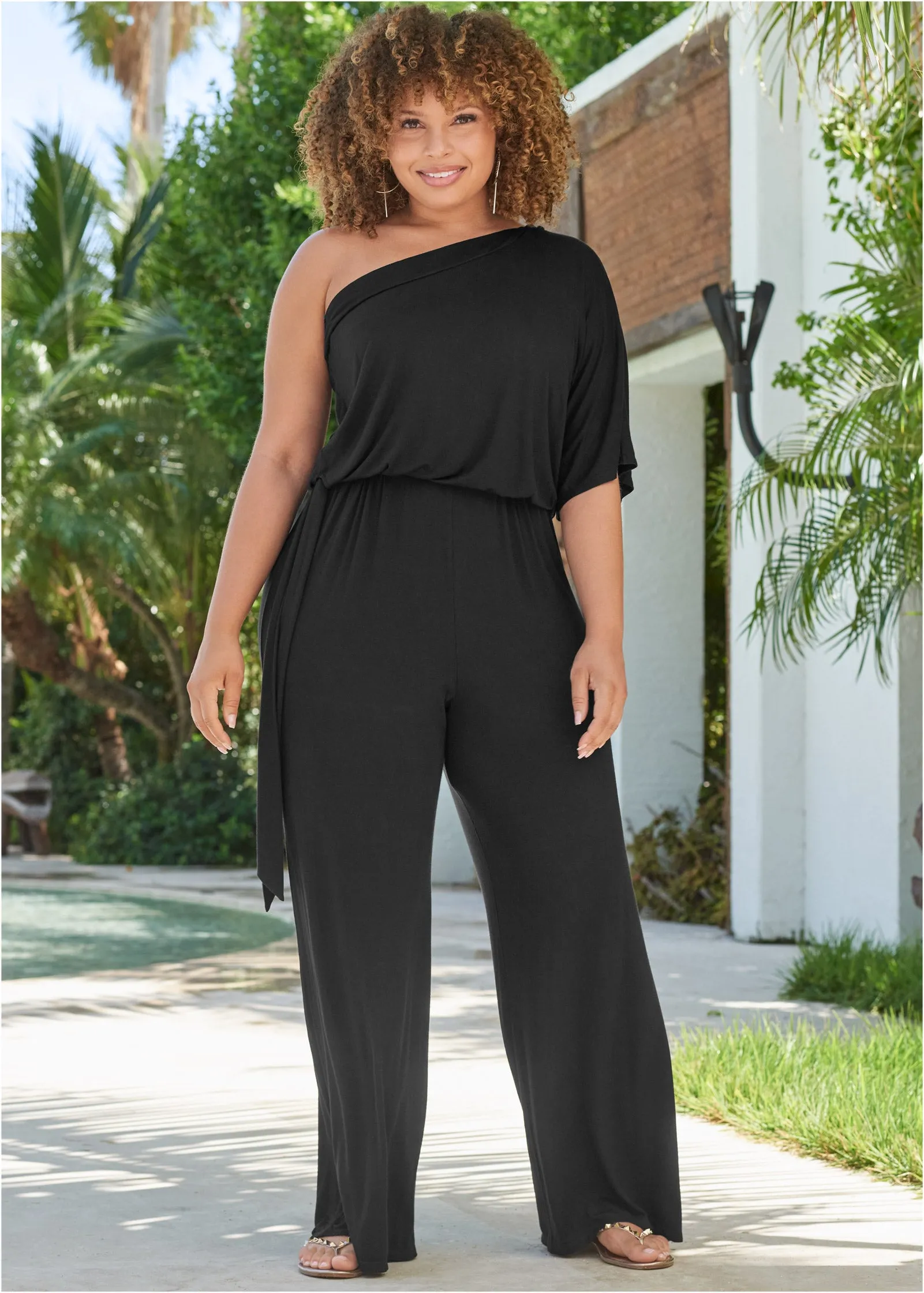 Blouson Jumpsuit Cover-Up - Black