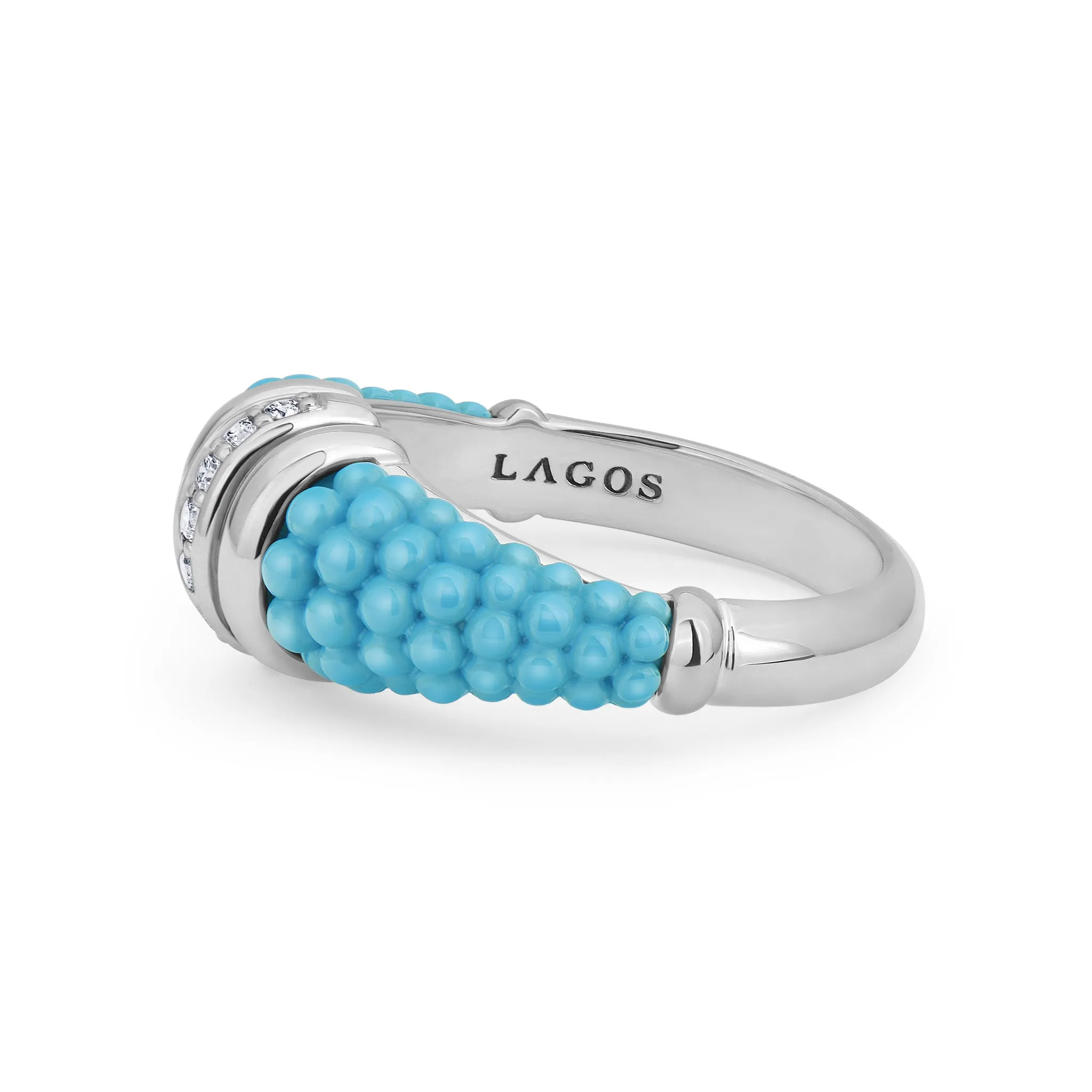 Blue Caviar Large Ceramic Diamond Stacking Ring