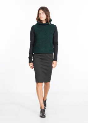 Boucle Turtle Neck in Green/Black -UEB