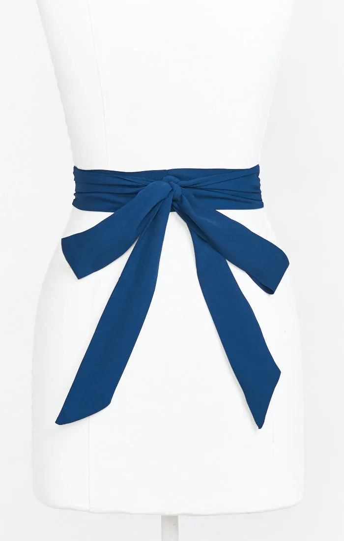 Bridesmaid Sash ~ Rich Navy Crisp