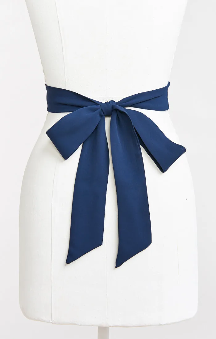 Bridesmaid Sash ~ Rich Navy Crisp