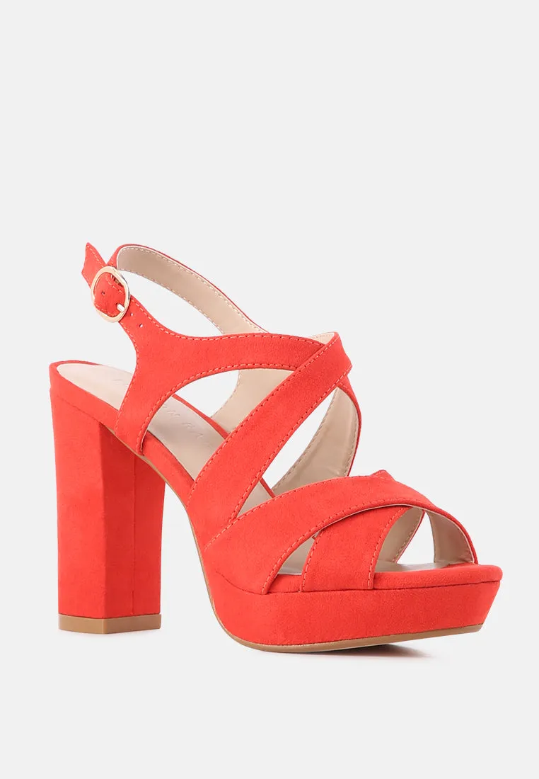 Buckle Strap High Heel Platform Sandals