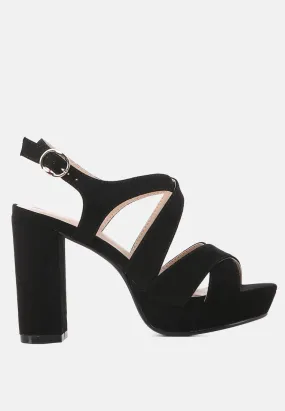 Buckle Strap High Heel Platform Sandals