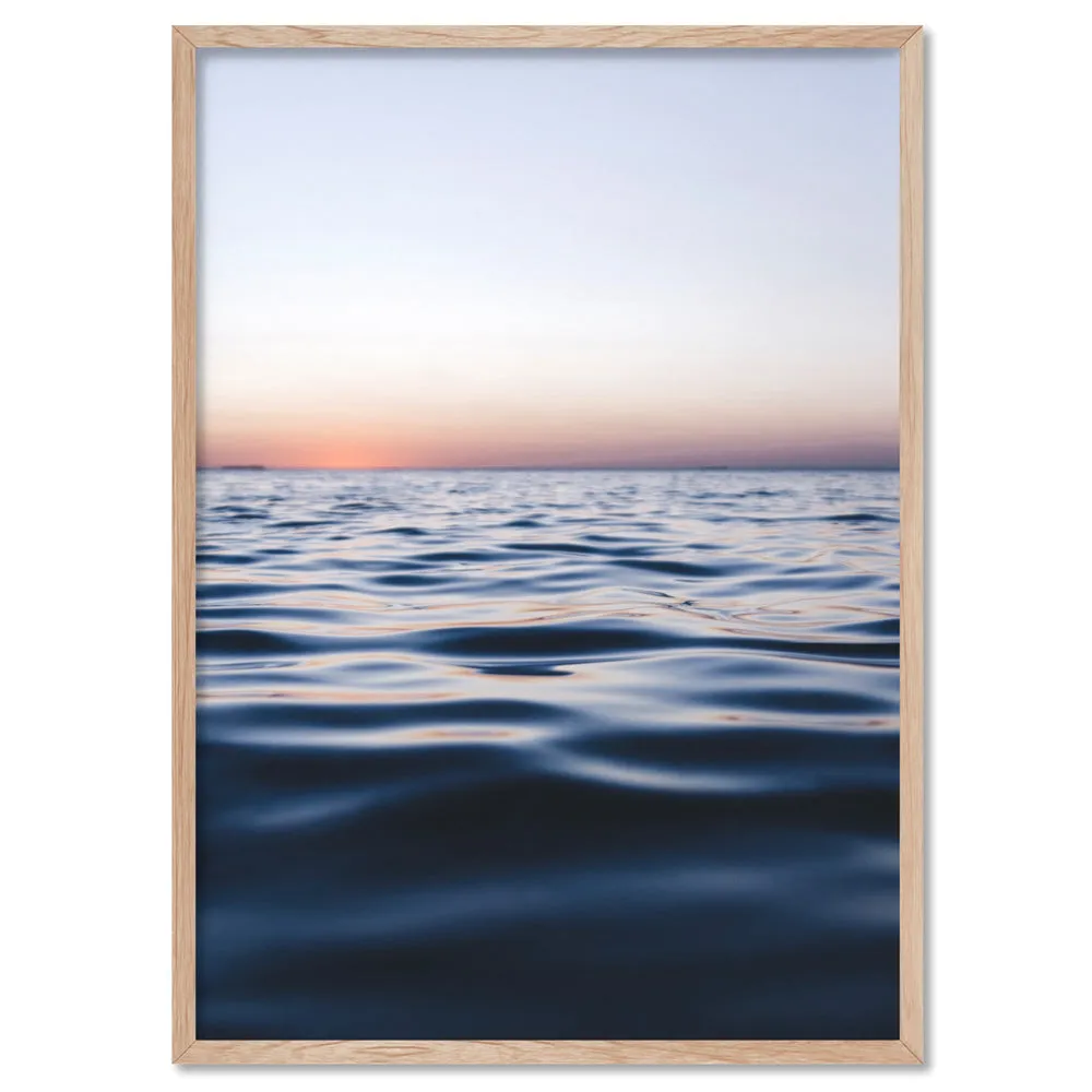 Calm Ocean Horizon at Dusk - Art Print