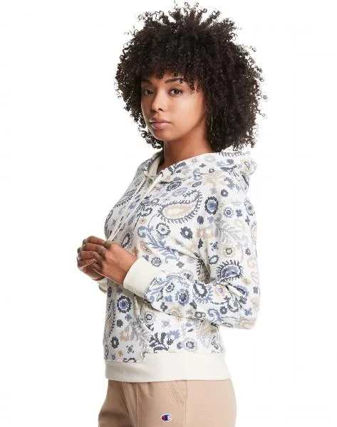 CHAMPION - Women - Campus French Terry Hoodie - Natural/Paisley