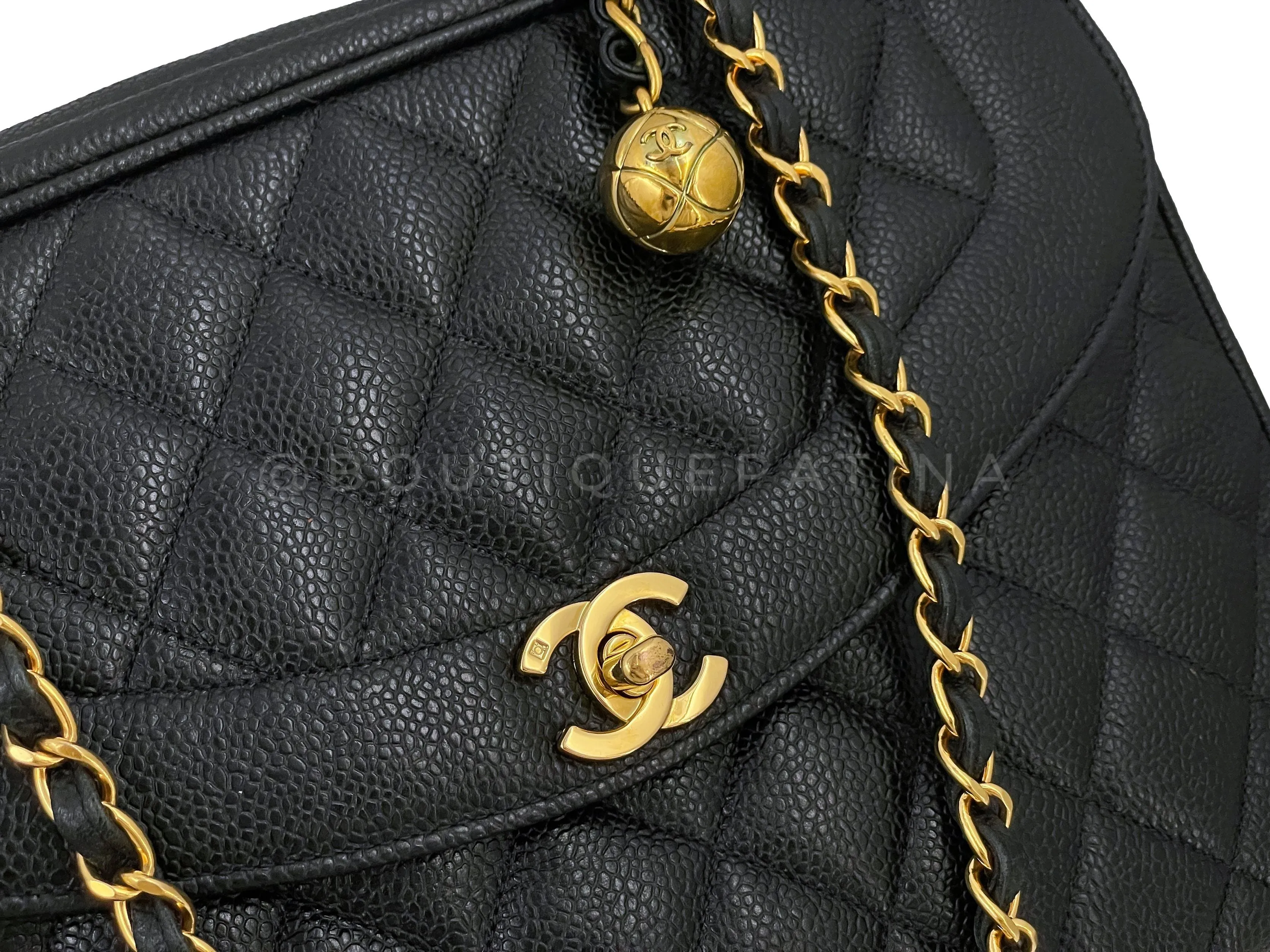 Chanel 1994 Vintage Black Caviar Flap Camera Case Bag 24k GHW