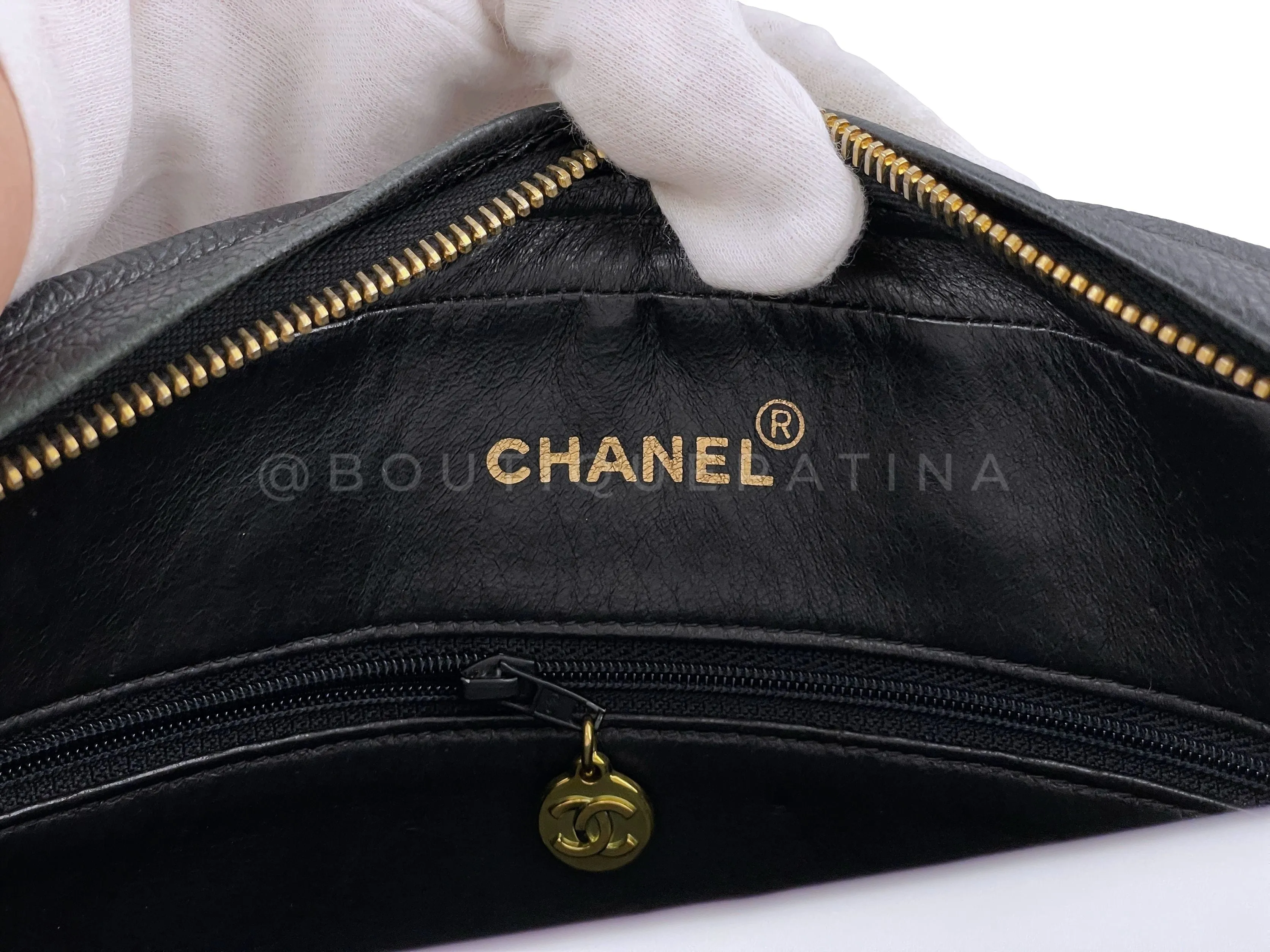 Chanel 1994 Vintage Black Caviar Flap Camera Case Bag 24k GHW