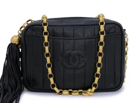 Chanel 1994 Vintage Black Mademoiselle Lambskin Mini Camera Bag 24k GHW