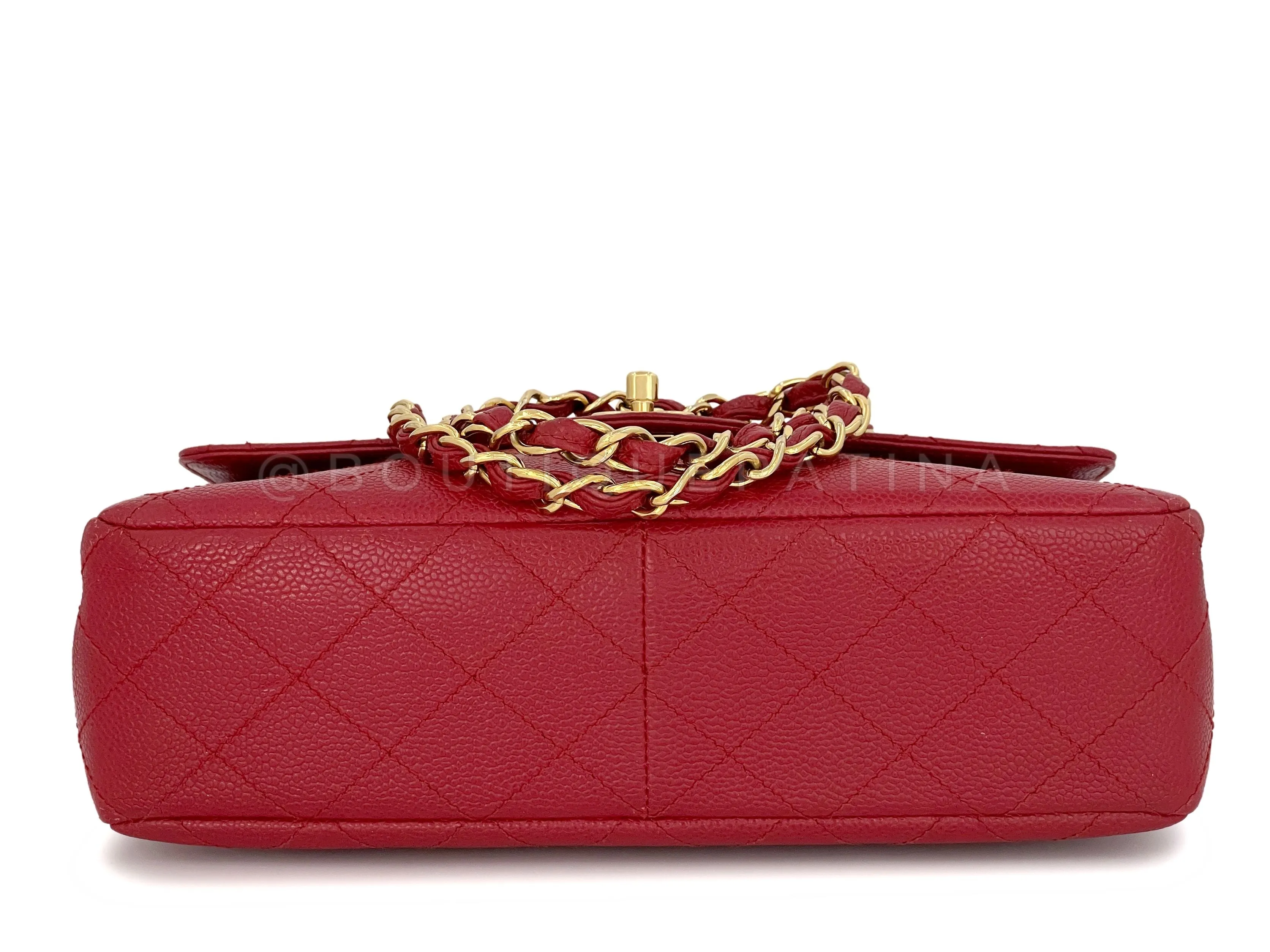 Chanel 2000 Vintage Red Caviar Flap Bag 24k GHW