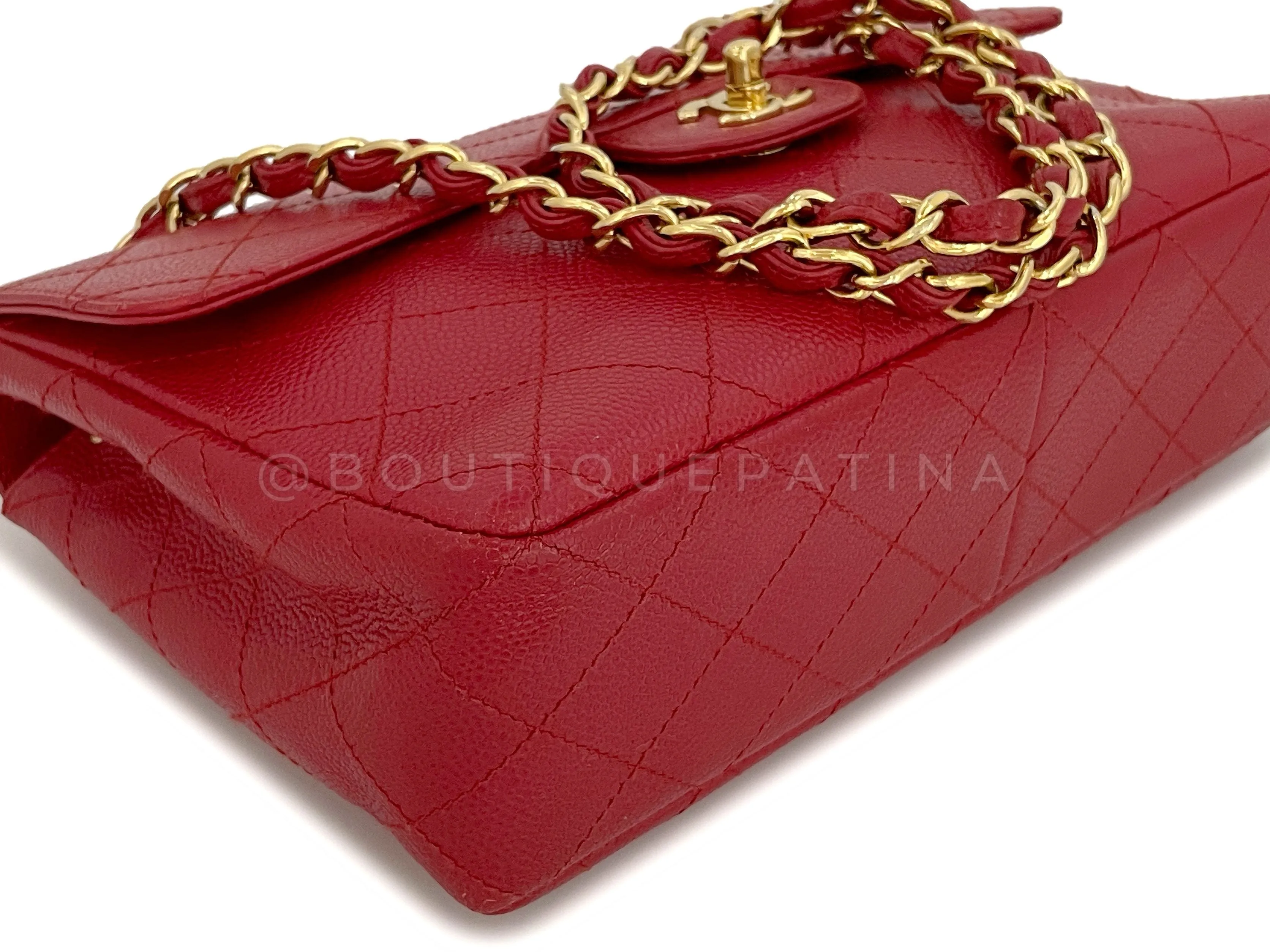 Chanel 2000 Vintage Red Caviar Flap Bag 24k GHW