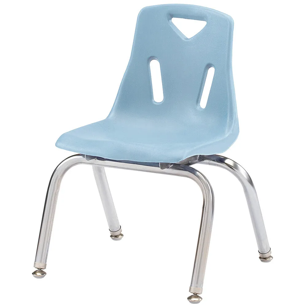 Coastal Blue 12" Stacking Chair with Chrome Legs