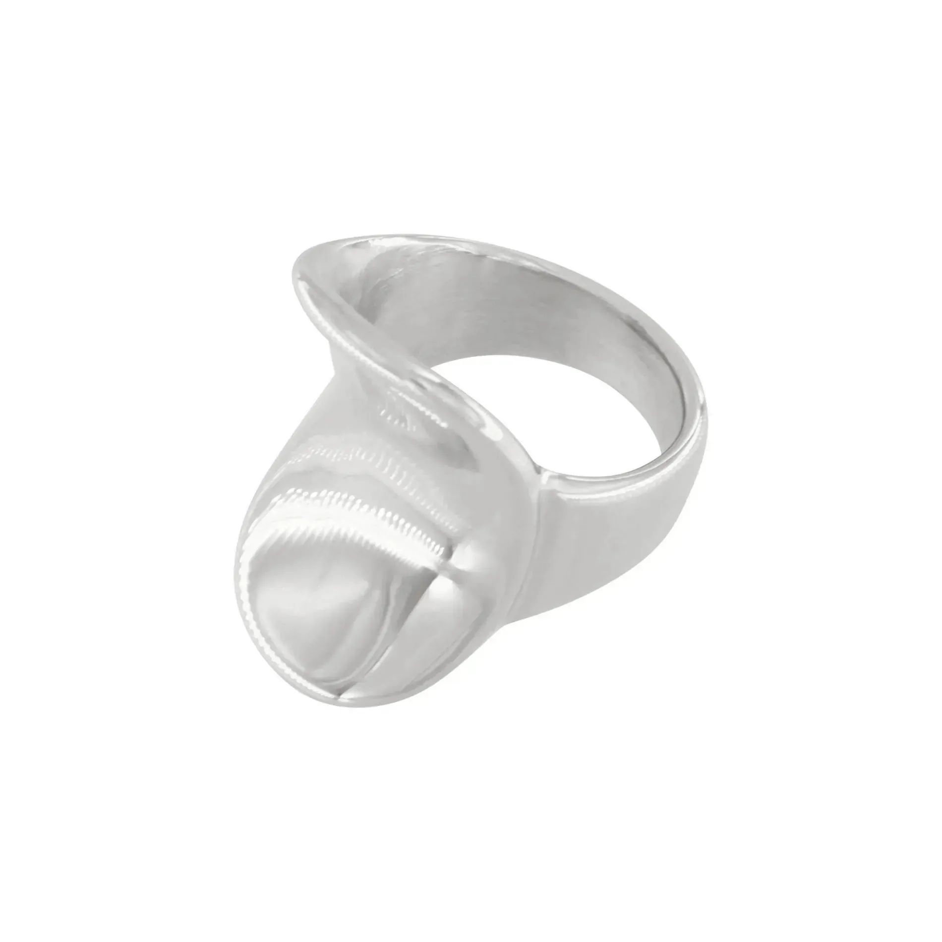 Courage Waterproof Curvey Statement Ring Silver Plating