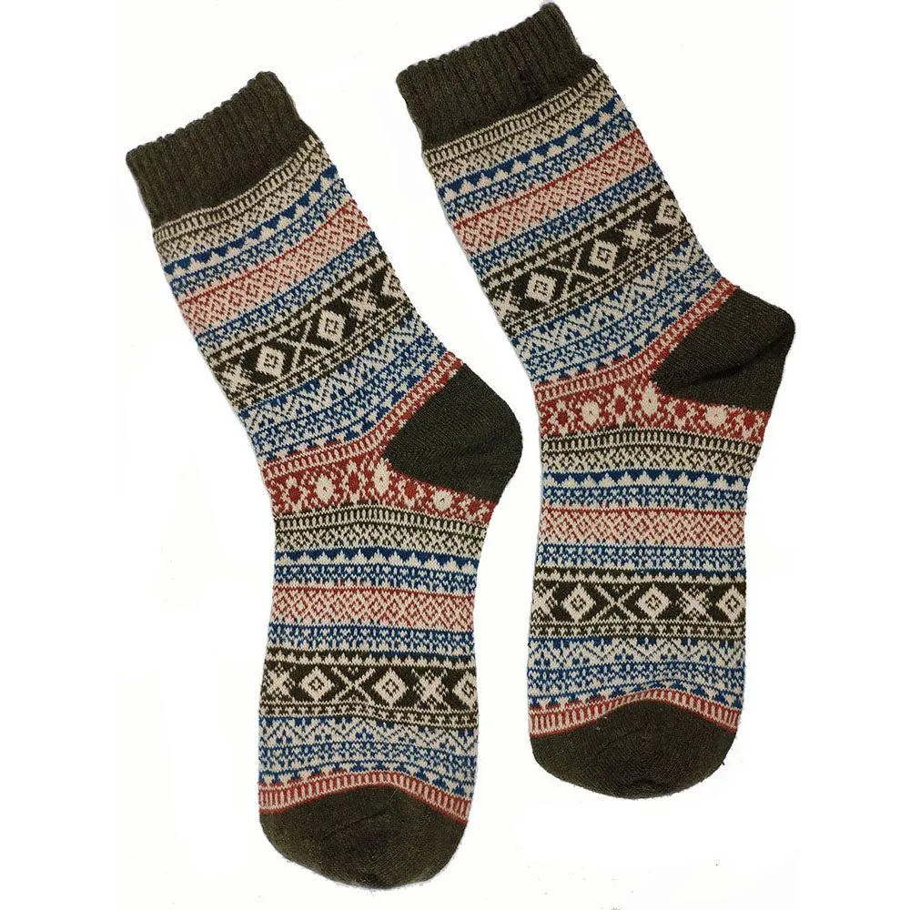 Dark Green Fairisle Socks