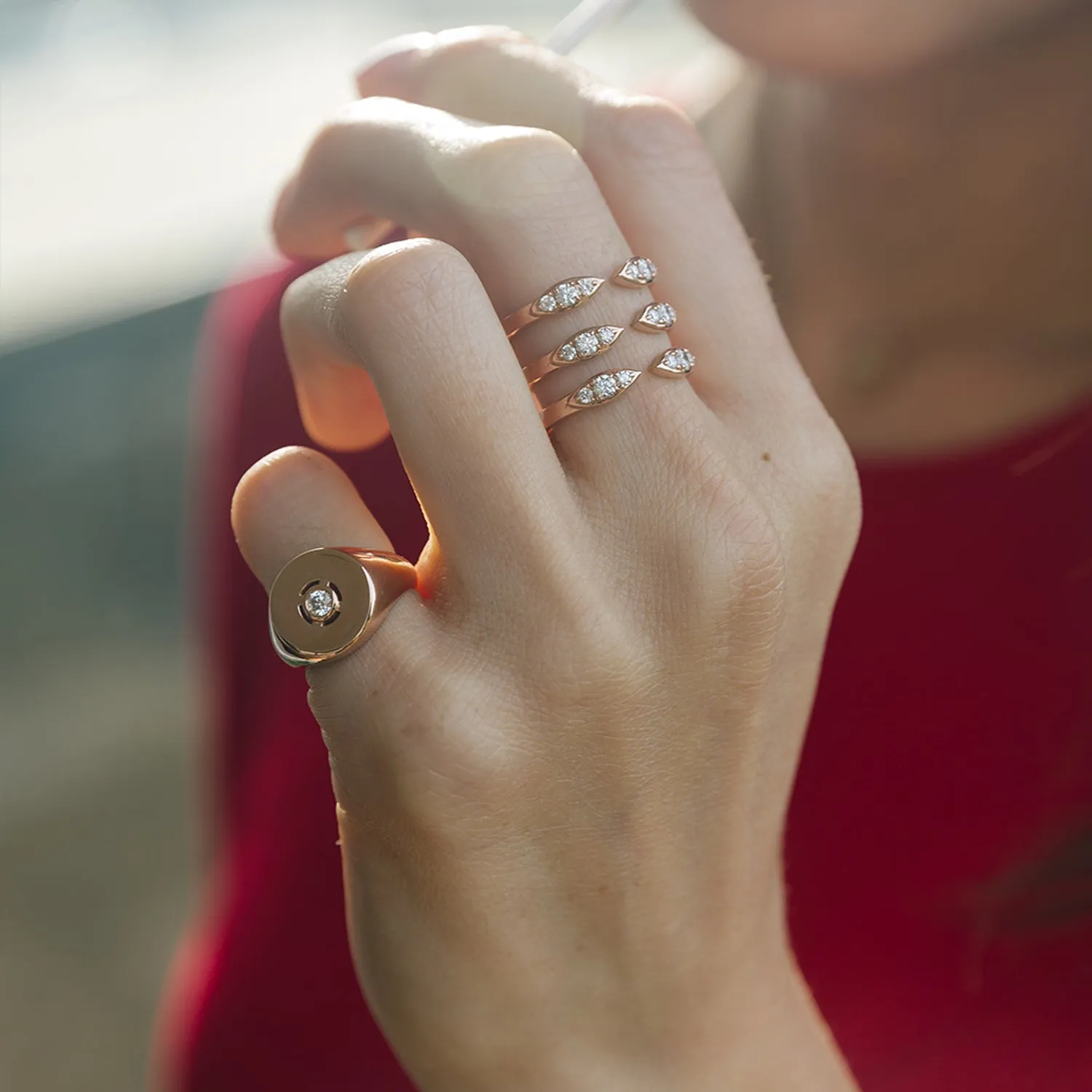 Discus Pinky Ring