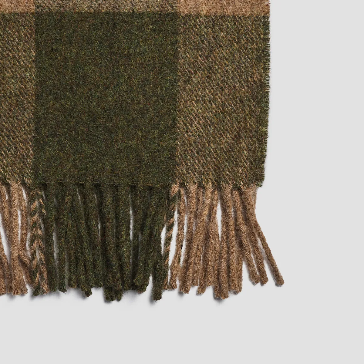 Fern Green Check Cabin Wool Blanket