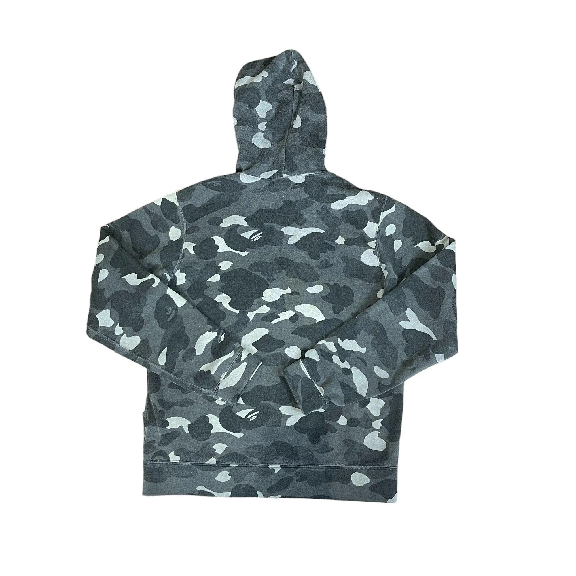 Grey A Bathing Ape (BAPE) Button Up Hoodie - Medium