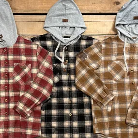 Hooded Plaid Shacket