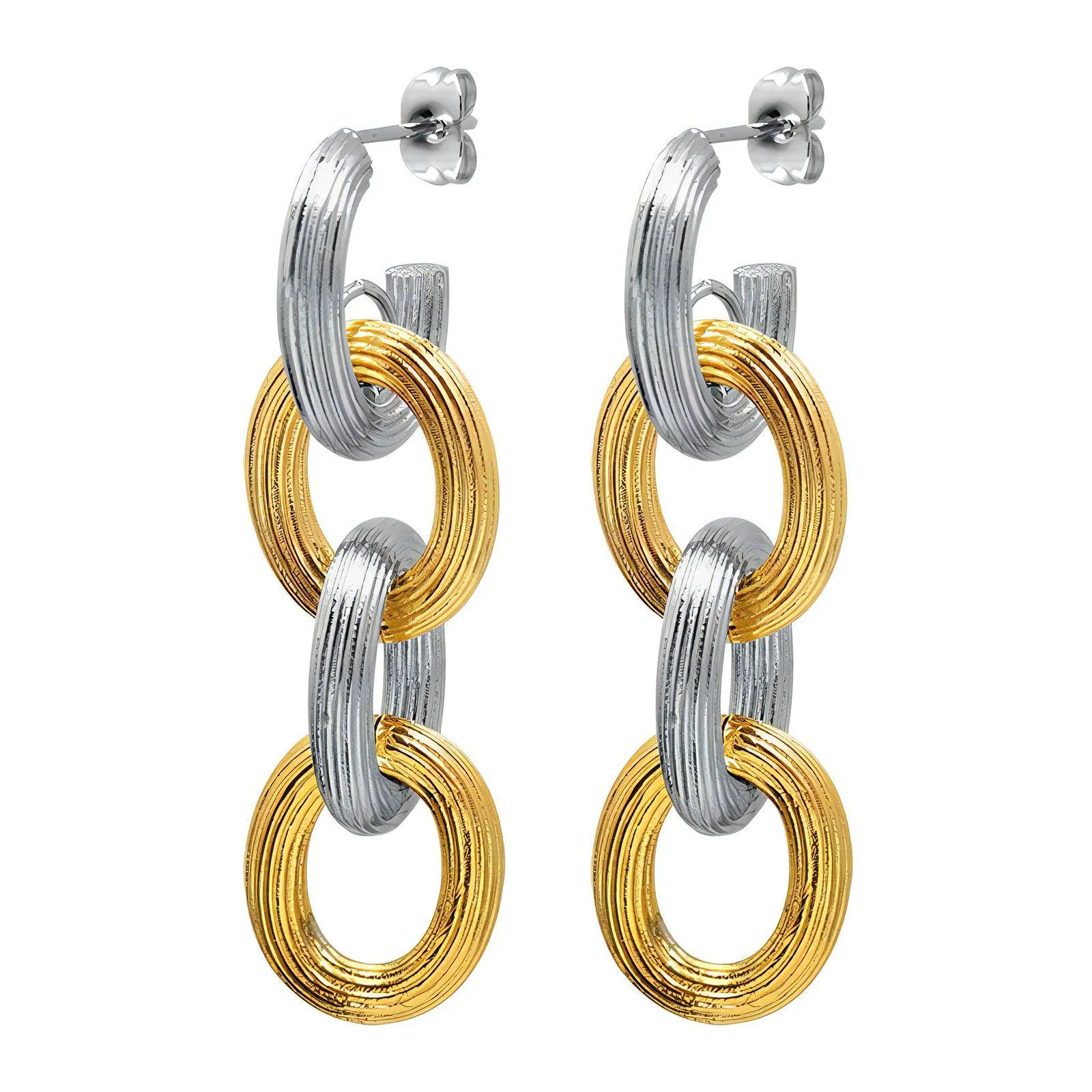 Reriti Intensity 18K gold plated Link Hoop Chain Earrings