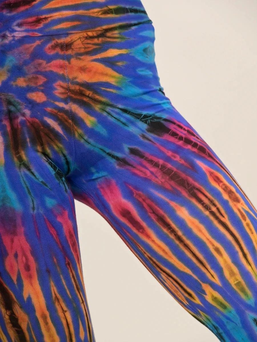 Tie Dye Leggings - Electric Blue