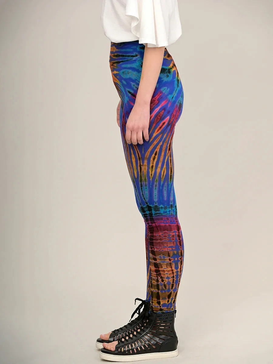 Tie Dye Leggings - Electric Blue