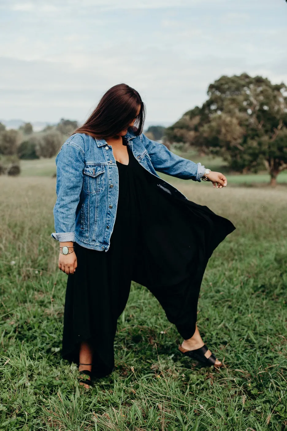 True Black Tie Up Jumpsuit